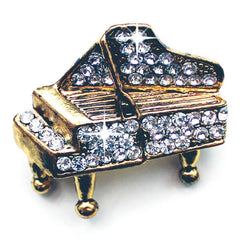 Crystal Grand Piano Brooch