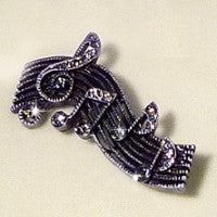Brooch Wavy Stave With Treble Clef & Notes Design